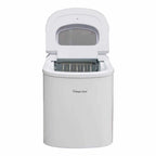 Magic Chef 27 lb. Portable Countertop Ice Maker in White - front view open lid