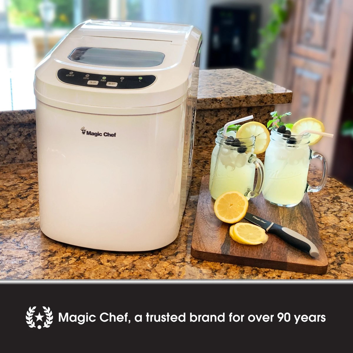 Magic Chef 27 lb. Portable Countertop Ice Maker in White - trusted brand for over 90 years