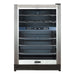 Magic Chef 44 Bottle / 140 Can Dual Zone Wine and Beverage Cooler - front view empty inside closed fridge