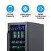 NewAir 15” Built-in 96-Can Beverage Fridge in Black Stainless Steel - Features of the fridge shown