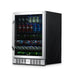 NewAir 177-Can Built-In Beverage Fridge – 24" Stainless Steel - Front right view loaded inside closed door