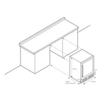 NewAir 24” Built-In 177-Can Beverage Fridge in Black Stainless Steel - Dimensions of the fridge shown for built in setup
