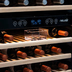 Newair 116 Bottle Dual Zone Wine Fridge – 27" Stainless Steel - Close up view of the Controls