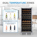 Newair 116 Bottle Dual Zone Wine Fridge – 27" Stainless Steel - Dual Temperature Zones Upper and Lower