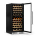 Newair 116 Bottle Dual Zone Wine Fridge – 27" Stainless Steel - Front Left View - Loaded Shelves - Open Door
