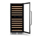 Newair 116 Bottle Dual Zone Wine Fridge – 27" Stainless Steel - Front View - Empty Shelves - Open Door