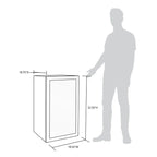 Newair 126-Can Freestanding Beers of the World Fridge with SplitShelf - Dimensions of the fridge with comparison to a human height