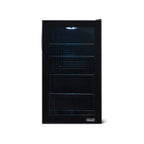Newair 126-Can Freestanding Beers of the World Fridge with SplitShelf - Front view empty inside closed door
