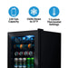Newair 126-Can Freestanding Beverage Fridge – 19″ Black - Features of the fridge shown