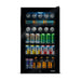 Newair 126-Can Freestanding Beverage Fridge – 19″ Black - Front view loaded inside closed door