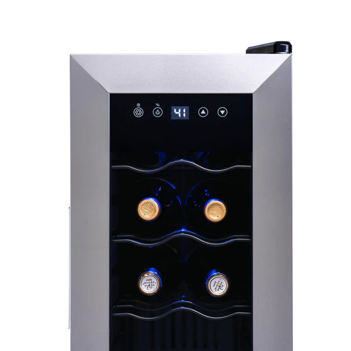 Newair 12 Bottle Freestanding Wine Fridge – 9.9" Stainless Steel - Close up view of the Controls
