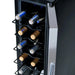Newair 12 Bottle Freestanding Wine Fridge – 9.9" Stainless Steel - Close up view of the racks with wines