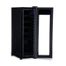 Newair 12 Bottle Freestanding Wine Fridge – 9.9" Stainless Steel - Front Left View - Empty Shelves - Open Door