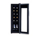 Newair 12 Bottle Freestanding Wine Fridge – 9.9" Stainless Steel - Front View - Loaded Shelves - Open Door