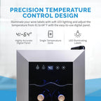 Newair 12 Bottle Freestanding Wine Fridge – 9.9" Stainless Steel - Precision Temperature Control Design