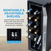 Newair 12 Bottle Freestanding Wine Fridge – 9.9" Stainless Steel - Removable and Adjustable Shelves shown