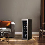 Newair 12 Bottle Freestanding Wine Fridge – 9.9" Stainless Steel - Wine Fridge shown in the living room
