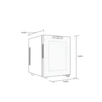 Newair 12 Bottle Shadow-T Series Wine Fridge – 9.9" Black - Fridge Dimensions Shown