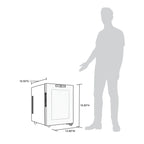 Newair 12 Bottle Shadow-T Series Wine Fridge – 9.9" Black - Fridge Dimensions with Comparison