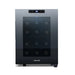 Newair 12 Bottle Shadow-T Series Wine Fridge – 9.9" Black - Front View - Loaded