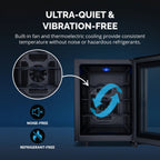 Newair 12 Bottle Shadow-T Series Wine Fridge – 9.9" Black - Ultra Quiet and Vibration Free