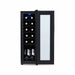 Newair 12 Bottle Shadow Series Countertop Wine Fridge – 13.6" Black - Front View Studio Image - Loaded - Opened