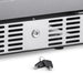 Newair 15″ SplitShelf 48-Can / 9-Bottle Dual Zone Beverage Fridge - close up view of lock and keys