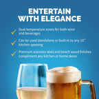 Newair 15″ SplitShelf 48-Can / 9-Bottle Dual Zone Beverage Fridge - entertain with elegance