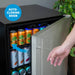 Newair 160-Can Outdoor Beverage Fridge – 24″ Built-In/Freestanding - Auto closing door shown