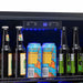 Newair 160-Can Outdoor Beverage Fridge – 24″ Built-In/Freestanding - Close up view of the digital thermostat with buttons