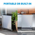 Newair 160-Can Outdoor Beverage Fridge – 24″ Built-In/Freestanding - Portable Freestanding or built in configuration