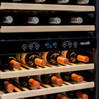 Newair 160 Bottle Dual Zone Wine Fridge – 27" Stainless Steel - Close up view of the Controls