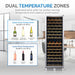 Newair 160 Bottle Dual Zone Wine Fridge – 27" Stainless Steel - Dual Temperature Zones