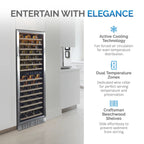 Newair 160 Bottle Dual Zone Wine Fridge – 27" Stainless Steel - Features of the Wine Fridge Shown
