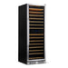 Newair 160 Bottle Dual Zone Wine Fridge – 27" Stainless Steel - Front Left View - Empty Shelves - Closed Door