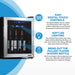 Newair 16 Bottle Freestanding Wine Fridge – 16.9" Stainless Steel - Features of the Fridge shown