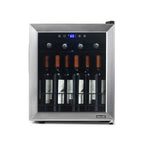 Newair 16 Bottle Freestanding Wine Fridge – 16.9" Stainless Steel - Front View of the Fridge - Loaded - Closed Door