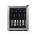 Newair 16 Bottle Freestanding Wine Fridge – 16.9" Stainless Steel - Front View of the Fridge - Loaded - Closed Door