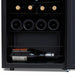 Newair 16 Bottle Shadow Series Freestanding Wine Fridge – 16.9" Black - Bottom View Studio Image - Loaded - Opened