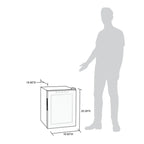 Newair 16 Bottle Shadow Series Freestanding Wine Fridge – 16.9" Black - Fridge Dimensions with Comparison to a Human Height