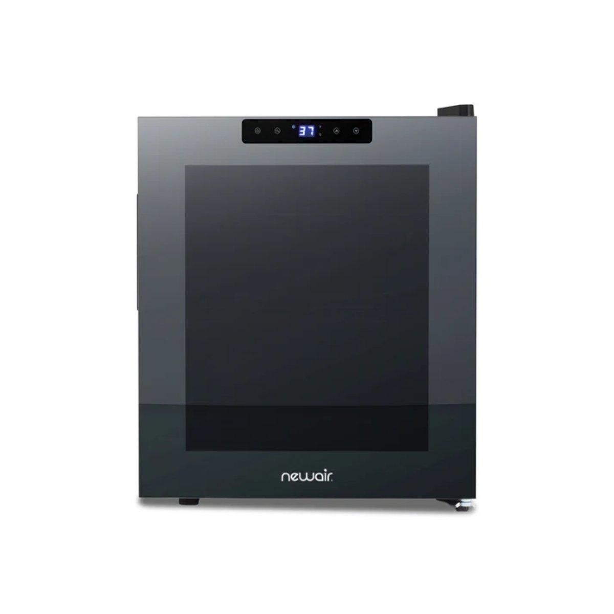 Newair 16 Bottle Shadow Series Freestanding Wine Fridge – 16.9" Black - Front View Studio Image - Closed