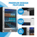 Newair 224-Can Built-In Beverage Fridge – 24" Stainless Steel - Premium design features shown