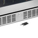 Newair 224-Can Built-In Beverage Fridge – 24" Stainless Steel - close up view of the lock with keys