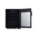 Newair 23 Bottle Freestanding Wine Fridge – 18.9" Stainless Steel - Front View - Empty Shelves - Open Door