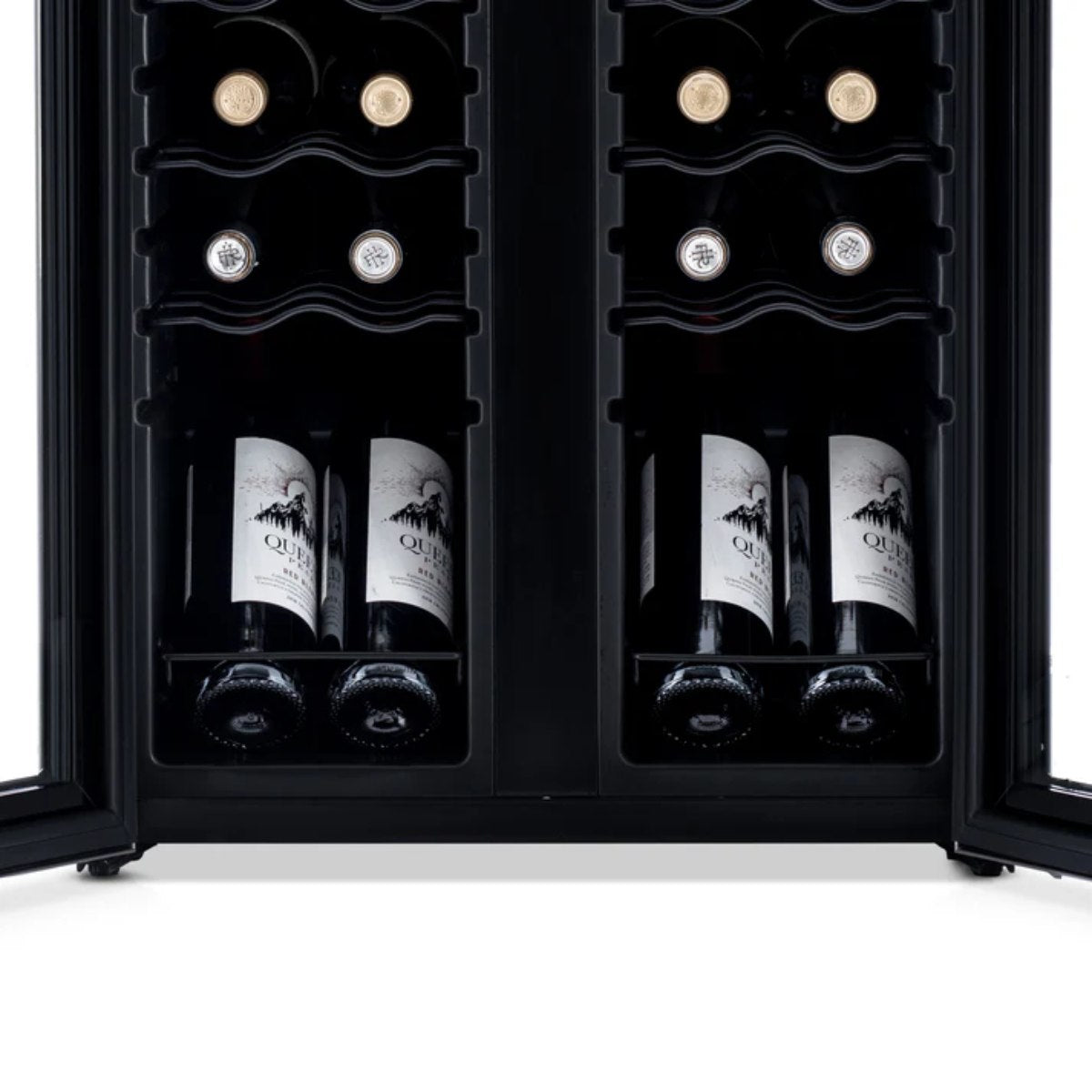 Newair 24-Bottle Dual Zone Wine Fridge – 20" Steel French Door - Bottom View of the Fridge