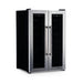 Newair 24-Bottle Dual Zone Wine Fridge – 20" Steel French Door - Front Left View - Empty Fridge - Closed Doors