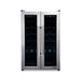 Newair 24-Bottle Dual Zone Wine Fridge – 20" Steel French Door - Front View - Empty Fridge - Closed Doors Studio Image
