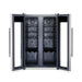 Newair 24-Bottle Dual Zone Wine Fridge – 20" Steel French Door - Front View - Empty Fridge - Open Doors