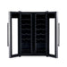Newair 24-Bottle Dual Zone Wine Fridge – 20" Steel French Door - Front View - Empty Fridge - Open Doors Studio Image