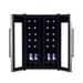 Newair 24-Bottle Dual Zone Wine Fridge – 20" Steel French Door - Front View - Loaded Fridge - Open Doors